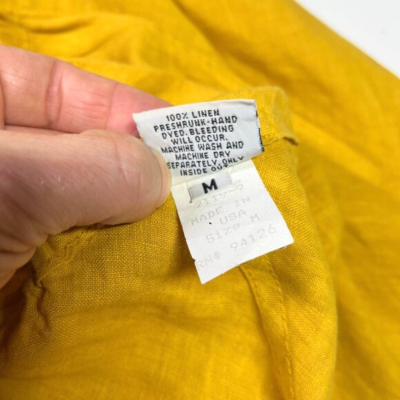 CP Shades Size M Yellow Maxi Skirt LInen Bias-Cut Pull-On Pockets - Picture 4 of 10